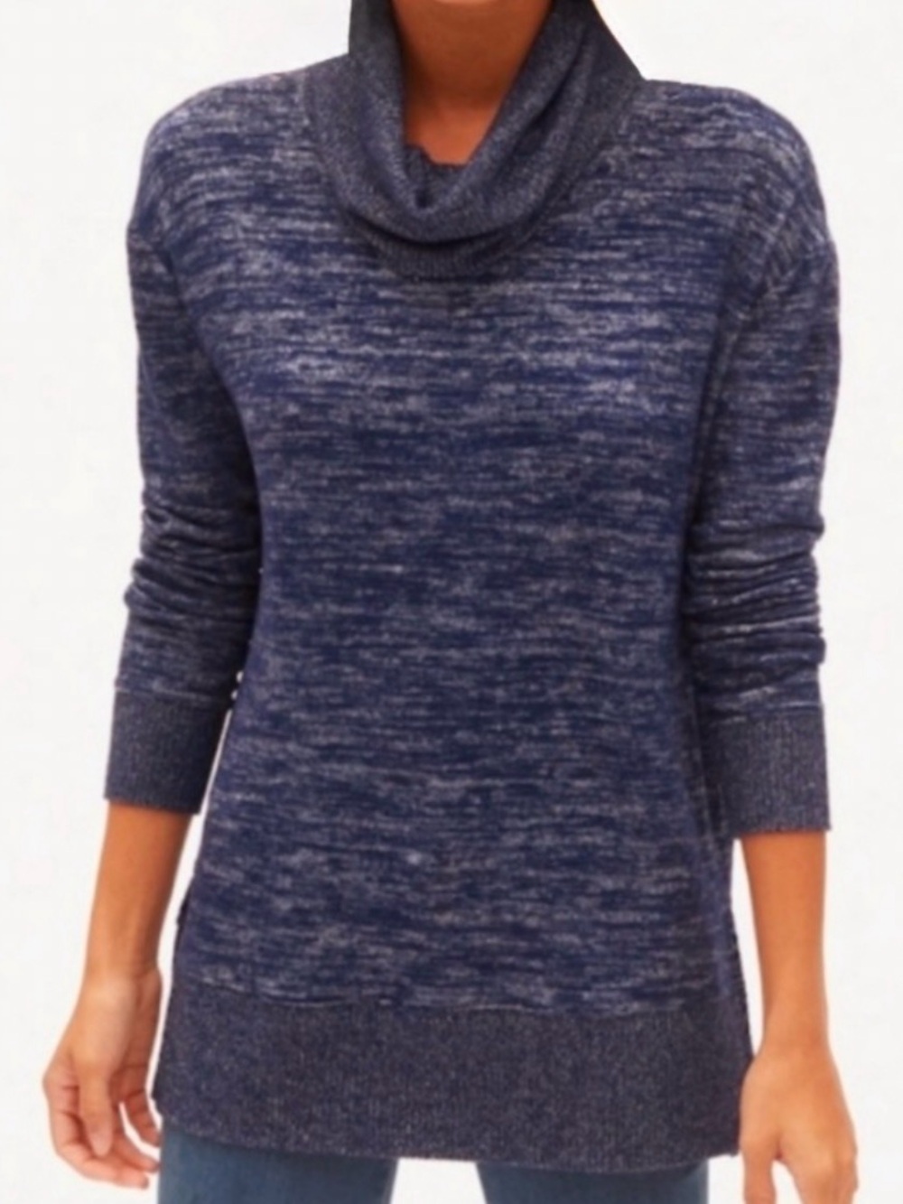 GAP Cowl Neck Knit Sweater in Heathered Blue Sz XS New!